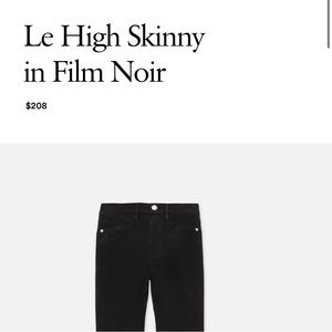 FRAME High Skinny in Film Noir NWOT Size 25